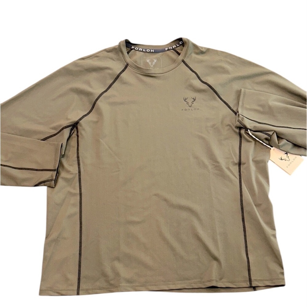 Forloh Olive Green deep space Long Sleeve Shirt size 3XL new with tags